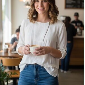 Zara Basic White Blouse